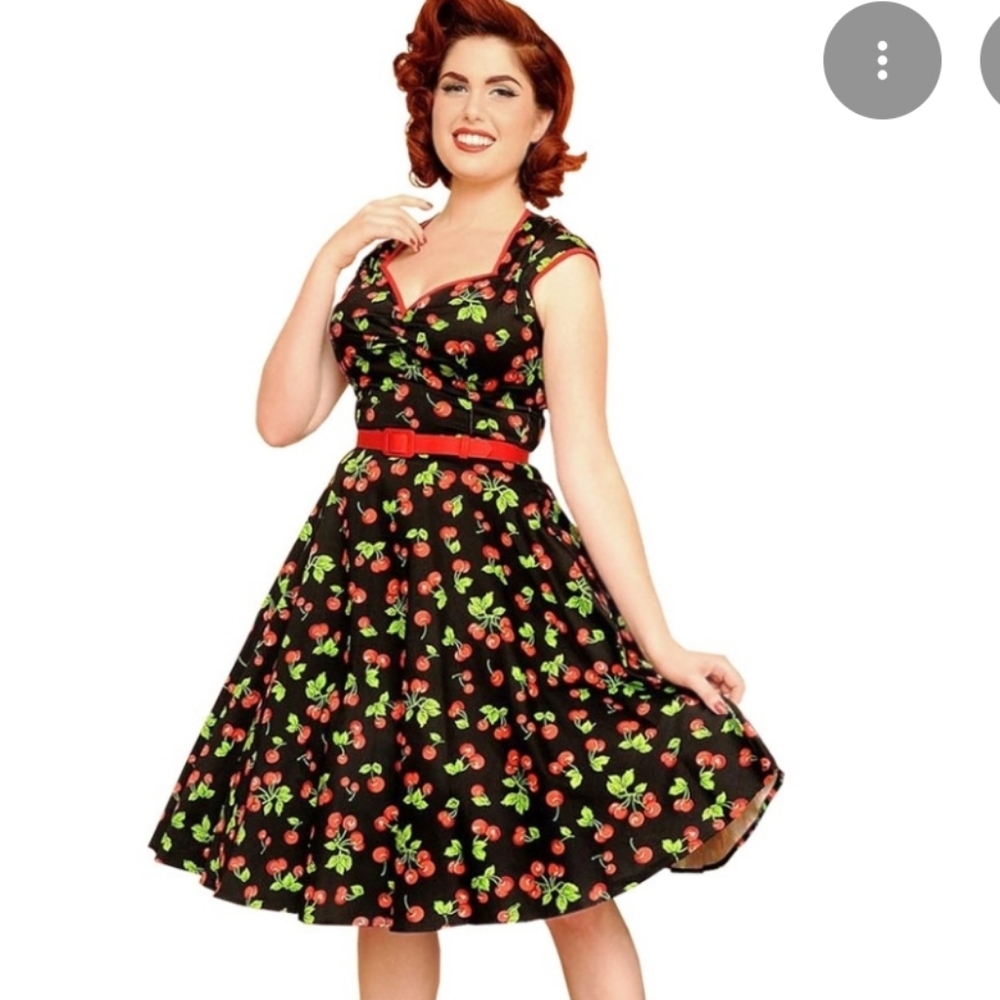 Pinup Couture Cherry Print Heidi Dress